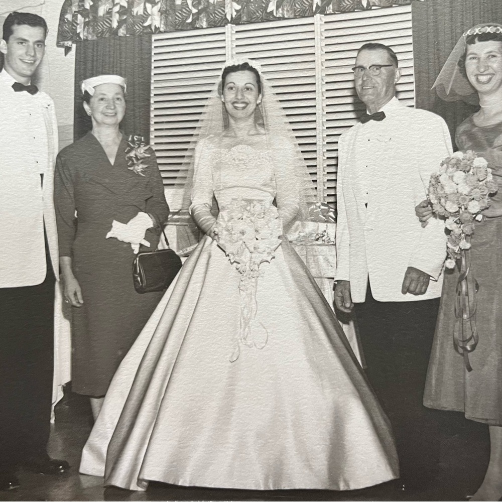 Vintage 1956 wedding dress. Only worn once. Purchased in San Francisco.